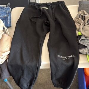 Essentials Black Sweatpants Relaxed Fit Joggers